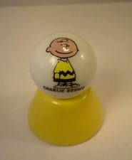 Charlie Brown Glass 1" Logo Marble w/ Colored Stand