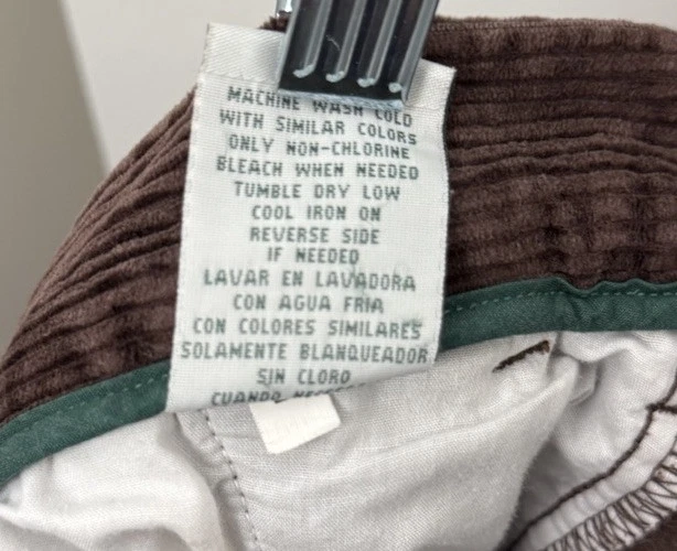 Calça de veludo vintage cabeça de pato, masculina plissada sépia marrom, peso pesado, 38x32 - Imagem 4 de 4