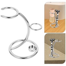 1Pcs Silver Shaving Brush Holder Durable Razor Stand for Bathroom Use