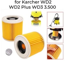 Image of 2pcs Cartridge Filter for Karcher Wet & Dry WD2 WD3 3.500 WD2 Plus Vacuum Hoover
