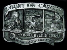 TG11105 NOS VINTAGE 1989  COUNT ON CARGILL HYBRID SEEDS  BELT BUCKLE