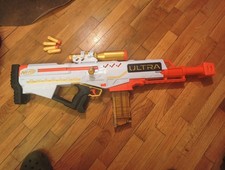 Nerf Ultra Pharaoh 35 White Blaster Gun & 10 ...