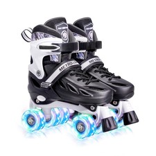METROLLER Roller Skates Black Medium-Big Kid 1-4 US Light up Wheels