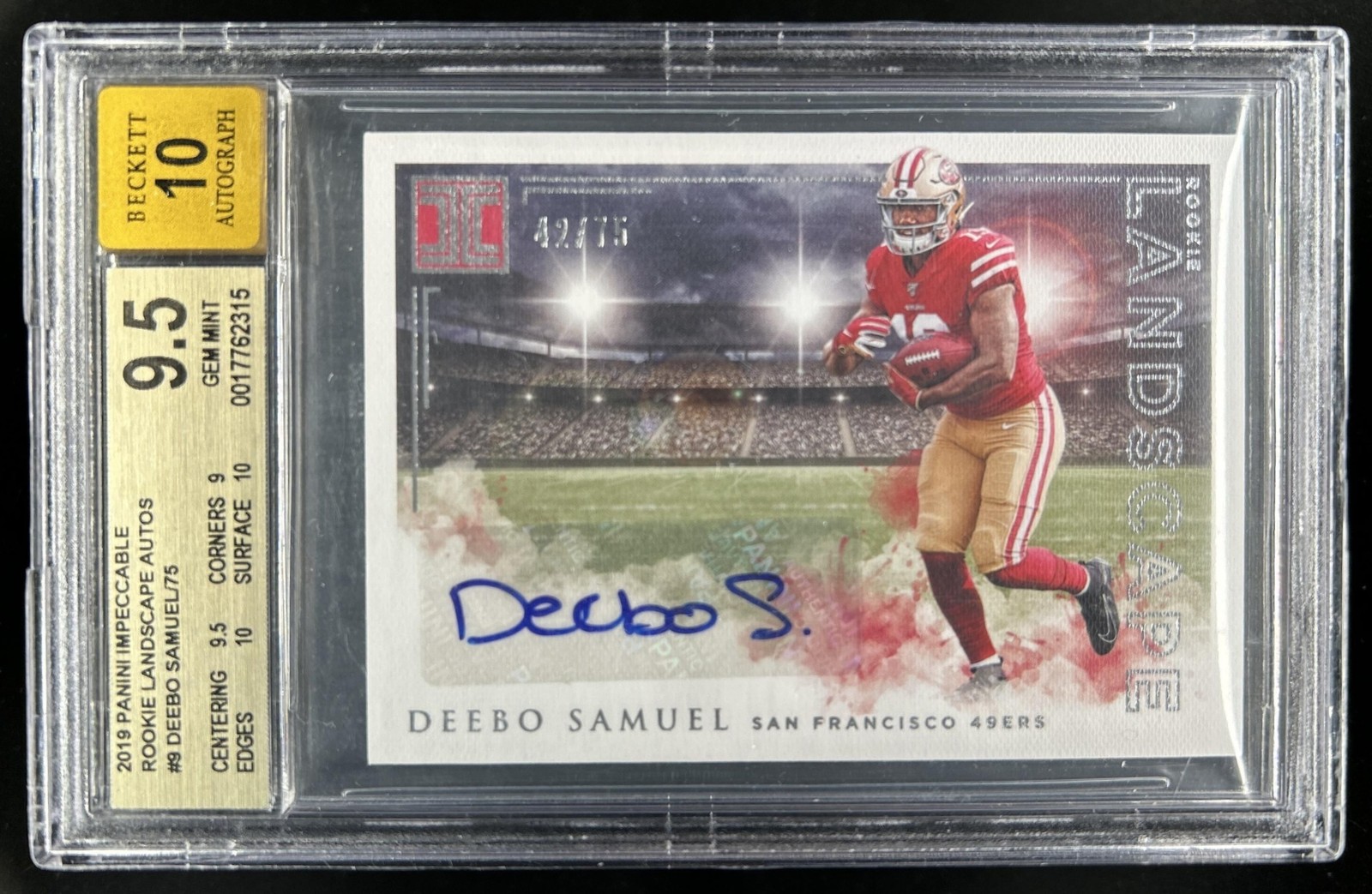 Deebo Samuel Panini Impeccable Rookie Landscape Autographs #RL9 Base