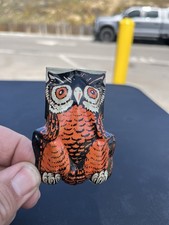Vintage Tin Owl Halloween Clicker Noisemaker Toy Litho U.S. Metal Toy Mfg. Co.