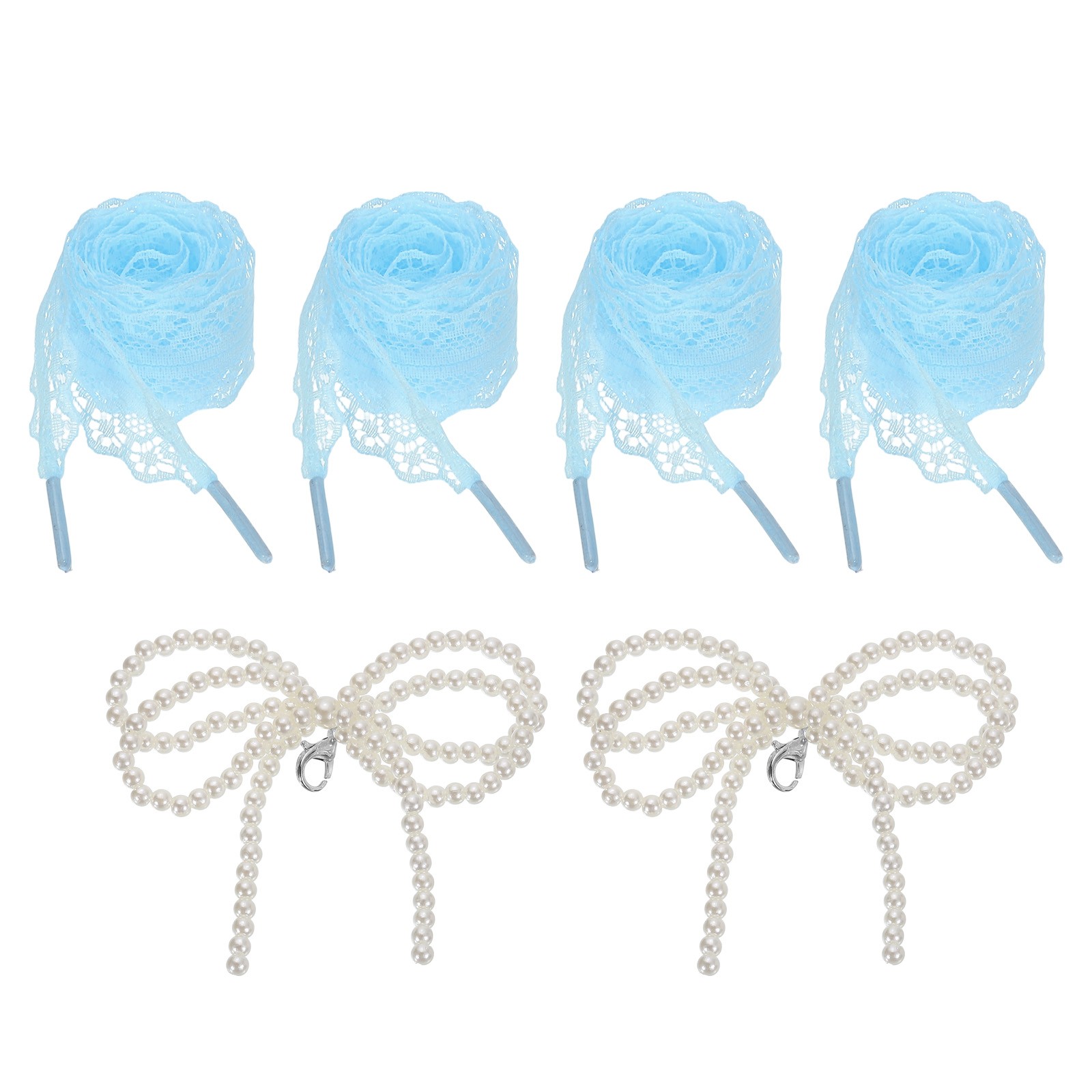 APL 2 Paia Lacci Piatti per Scarpe 2.6CM Larghezza 100CM Lunghezza Lacci per Scarpe in Pizzo Blu