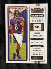 2022 Panini Contenders Football Lamar Jackson Baltimore Ravens Season Ticket Car