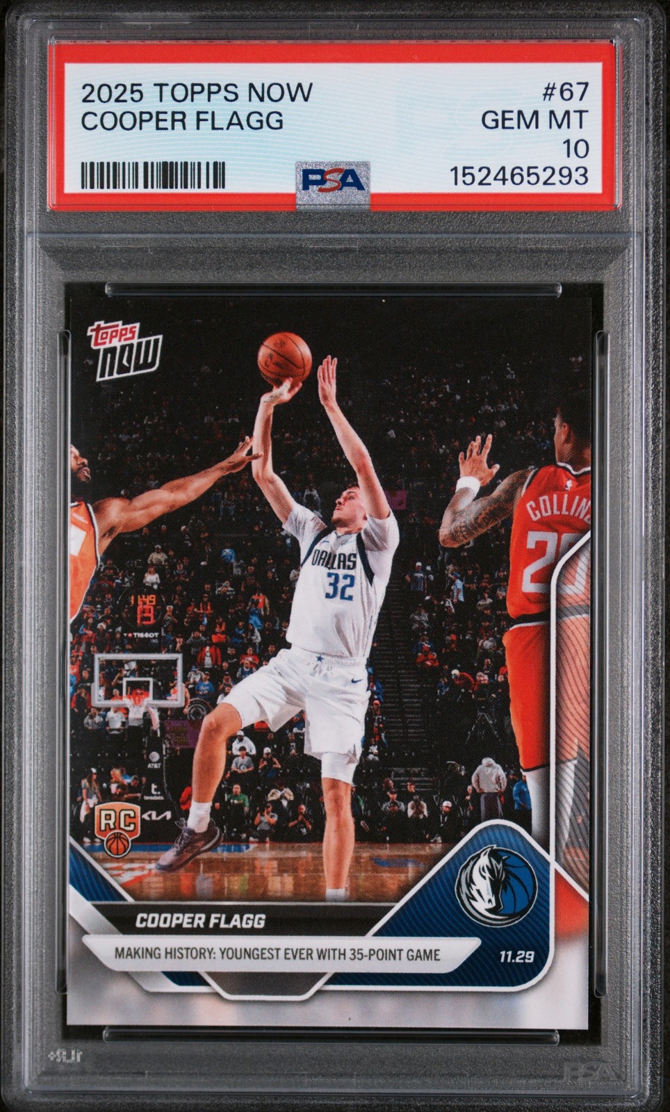 2025 TOPPS NOW #67 COOPER FLAGG PSA 10