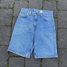 Vintage Levi  s 550 Denim Shorts Jorts Size 30 Light Blue Wash Orange Tab 90s