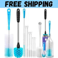 9PCS Bottle Brush Pipe Cleaning Kit Bong Brushes Water Bubbler Hose Tips Cleaner