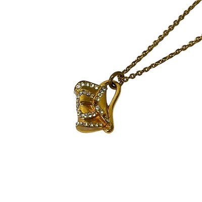 CELINE Gold Hardware Rhinestones Necklace