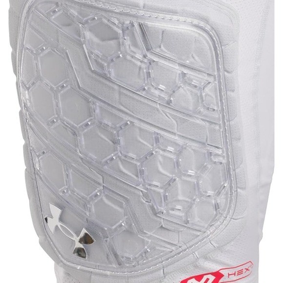 Under Armour Mens Padded Compression Shorts Pro 5-Pad WHITE Football Girdle LRG thumbnail 3