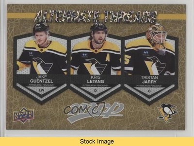 2023 MVP Alternate Threads Gold Jake Guentzel Kris Letang Tristan Jarry READ x0a