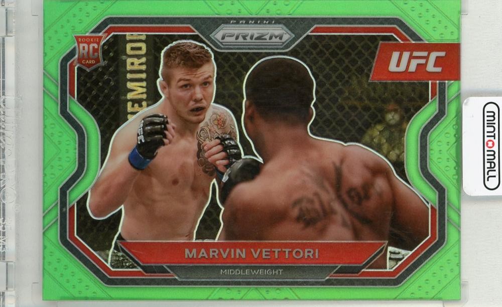 2021 Panini Prizm UFC Marvin Vettori Horizontal Neon Green Prizm /75 MMA