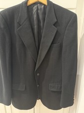 Burberry 100 Camel Hair 42 Black Jacket Blazer Men  s Vintage 2 Button USA