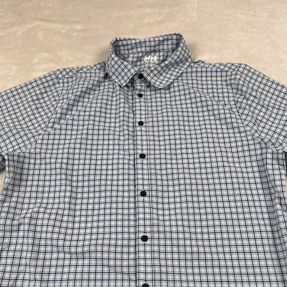 Рубашка мужская Helly Hensen XL белая синяя на пуговицах короткий рукав клетчатая уличная - Изображение 2 из 4