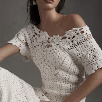 Anthropologie BHLDN x Free People Arwen Maxi Crochet Doily Boho Dress Size  XS | eBay