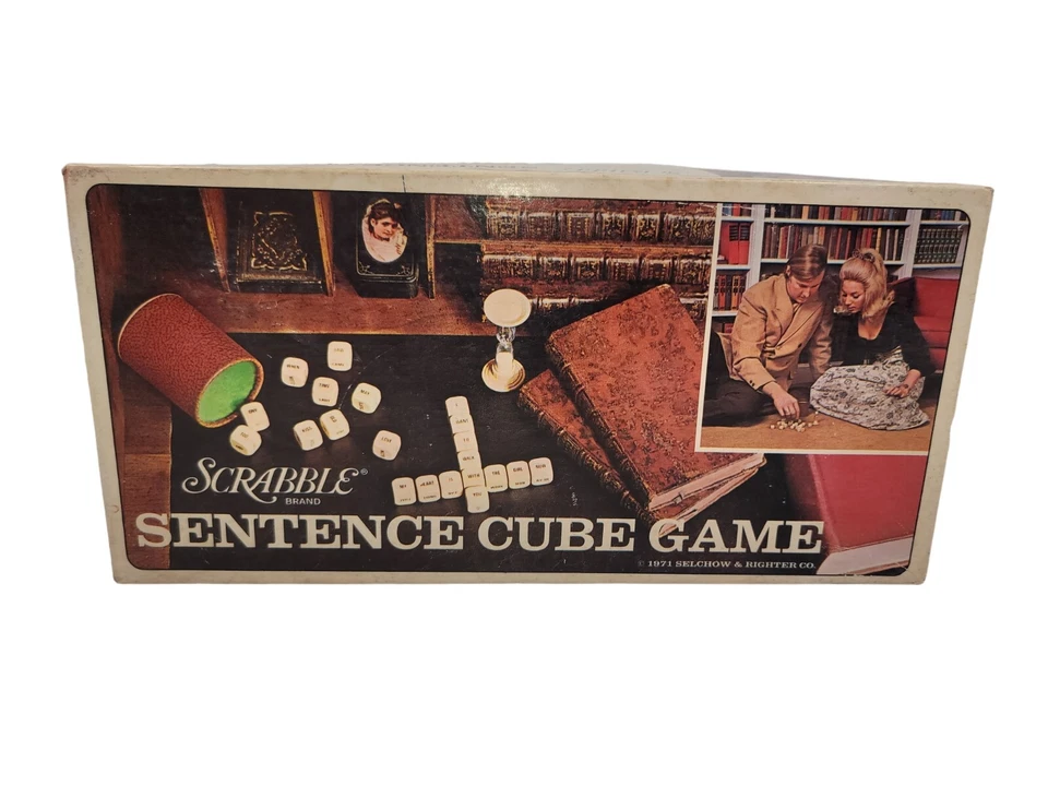 Vintage 1971 Scrabble Sentence Cube Game Selchow & Righter - Image 2 of 4