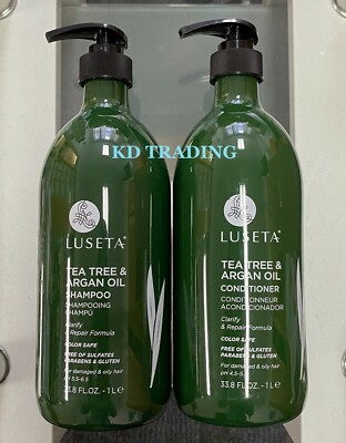 (2-Pack) LUSETA ~ TEA TREE & ARGAN OIL SHAMPOO + CONDITIONER Clarify Repair Hair