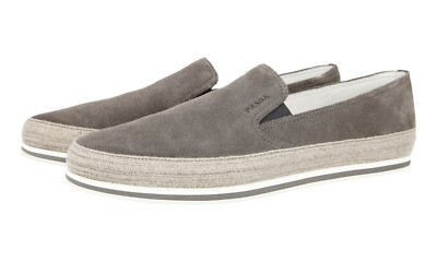 PRADA Wildleder St.Tropez Slip-On Sneaker Espadrilles - Grau - NEU -  6 40