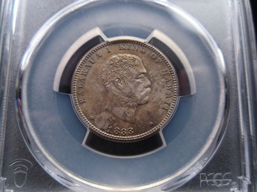 1883-MS65 Hawaii Silver Quarter PCGS Certified Gold Shield Holder - Toned/Color - Picture 4 of 8