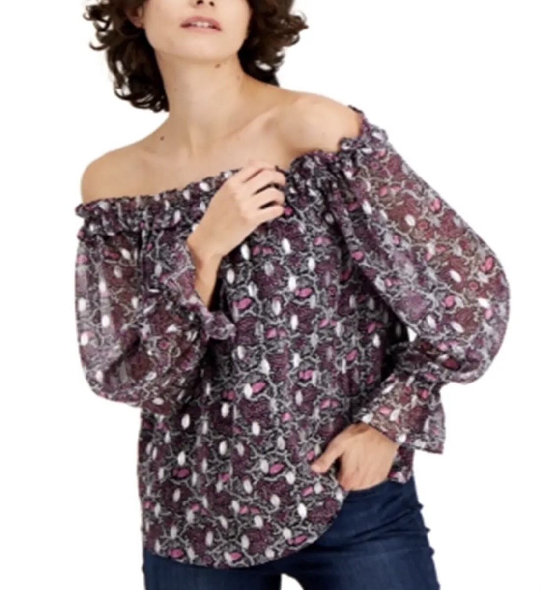 INC International Concepts Off-The-Shoulder Peasant Top Margaret