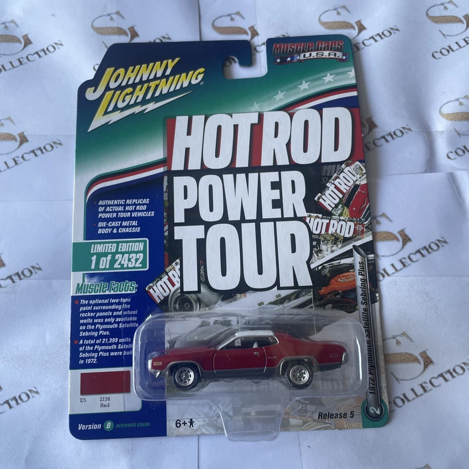 JOHNNY LIGHTNING 1972 PLYMOUTH SATELLITE SEBRING PLUS RED HOT ROD POWER TOUR. - Image 2 of 4