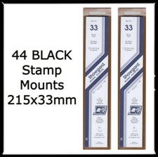 44 Showgard BLACK Stamp Mounts 33mm UK Issues & Miscellaneous Foreign 2 PACKS