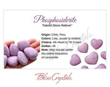 PHOSPHOSIDERITE Crystal Information Card, Double sided #HC172