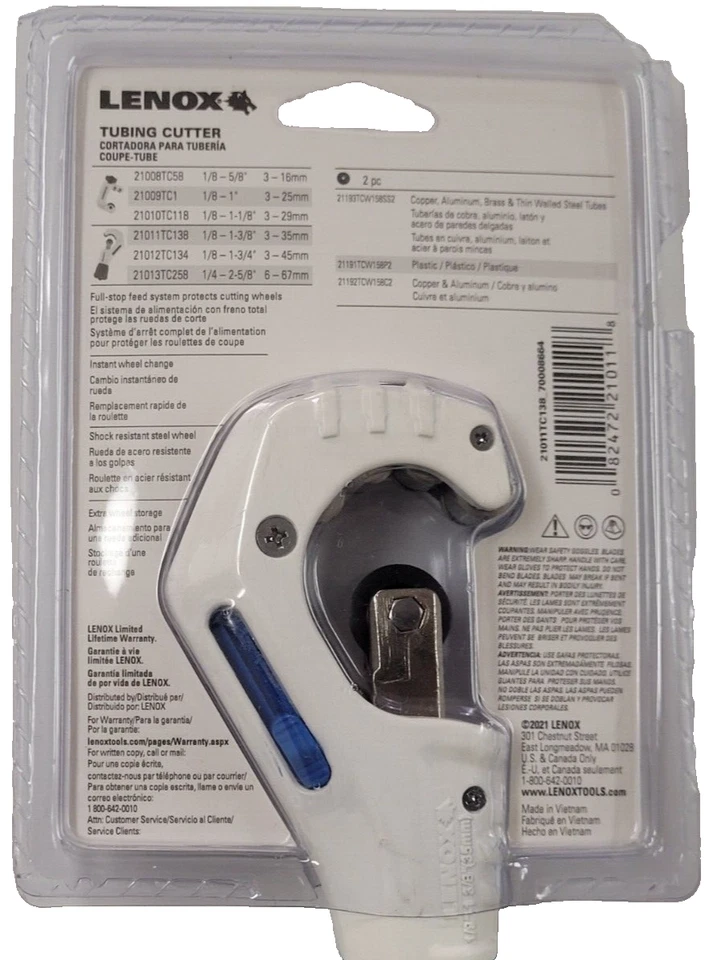 Lenox 21011TC138 Copper Tubing Cutter 1/8" to 1-3/8" Plumbing Automotive GP - Image 4 of 4