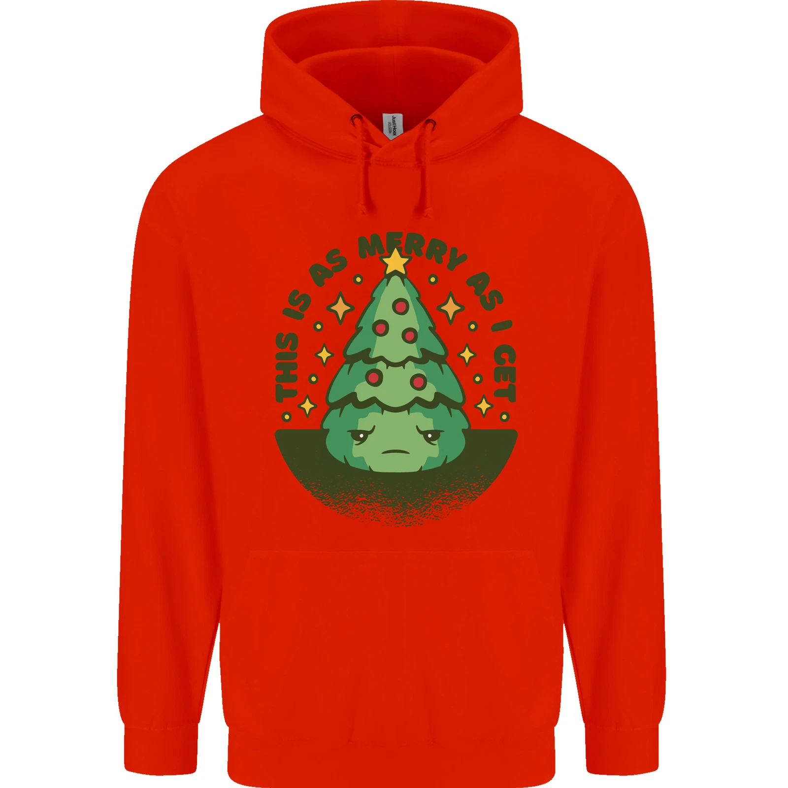Bah Humbug Christmas Tree Mens Hoodie