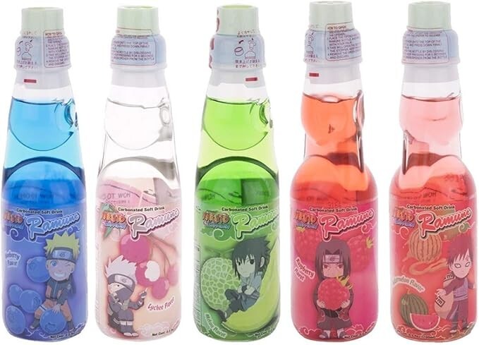 5 NEW Limited Edition Naruto Ramune Bottle Set Japan Soda Flavors