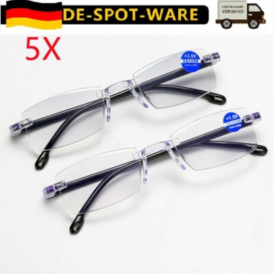 Lesebrille Lesehilfe Sehhilfe Blaulichtfilter Herren Damen EXTREM STABIL 5x SET