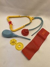 1977 Fisher Price Doctor Medical Kit Stethoscope Blood Pressure Parts For Rep  