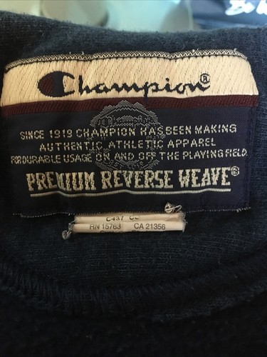 Vintage Champion Reverse Weave Geneseo Navy Blue Pullover Hoodie M/L? (no tag) - Picture 7 of 7