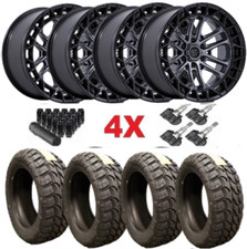 Fuel Celsius Gunmetal Black Rims Tires 33125017 Mt Mud Terrain Chevy Mt