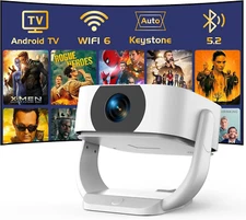 【Built-In Apps】Android Smart Projector with Electric Focus & Auto Keystone, Nati