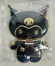 Kuromi Sticker Phone Back Stand With Mirror - Black