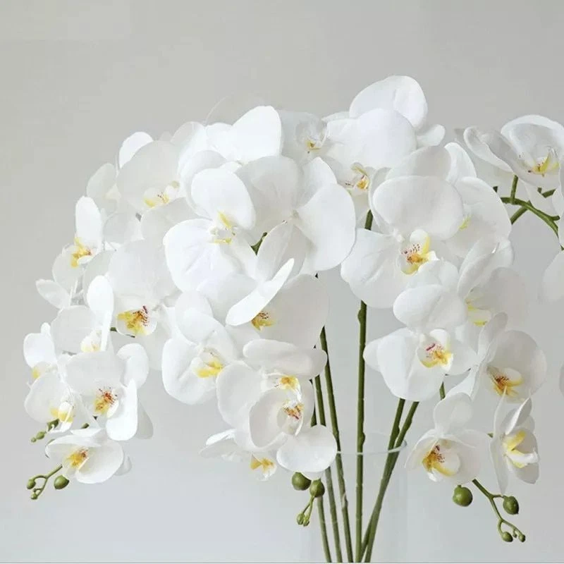 Fiori Orchidea Farfalla Artificiali – 4 Steli 89 Cm Con Foglie – Piante In Lattice Per Decorazione Casa (Viola Chiaro) - 4