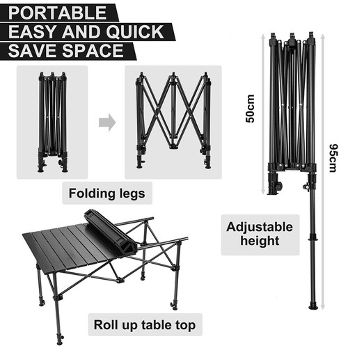 Camping Klapptisch Flohmarkttisch 95*55cm Marktisch Verkauftisch Mit Rollblatt - Bild 6 von 10
