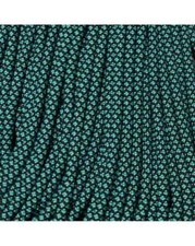 550 Paracord Black with Neon Turquoise Diamonds 100 FT USA MADE & SELLER