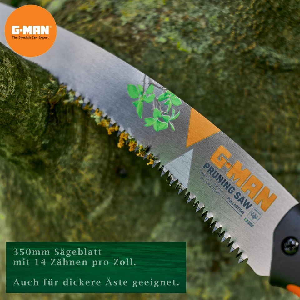 Astsäge gebogene Handsäge im Holster G-MAN Profi Säge für Holz made in Sweden - Bild 4 von 4