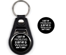Image of Dog Keyring and Badge F Westie