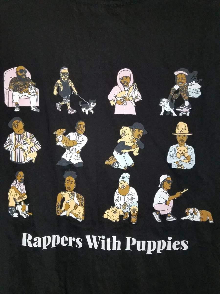 Dog Limited Rappers With Puppies Rare Hip Hop Black Tee Shirt Men's Sz L |  eBay