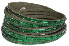 Wrap Bracelet Green Rhinestone Women's Bracelet Slaker Glitter Gift Trendy