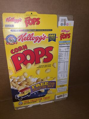 Vintage Kellogg s Corn Pops With Free Collector Truck Offer Empty Cereal Box