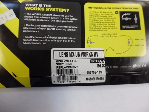 BIN18:D 06-158 206709-119 SCOTT WORKS REPLACEMENT LENS GREY HI VOLTAGE NOS - Picture 2 of 2