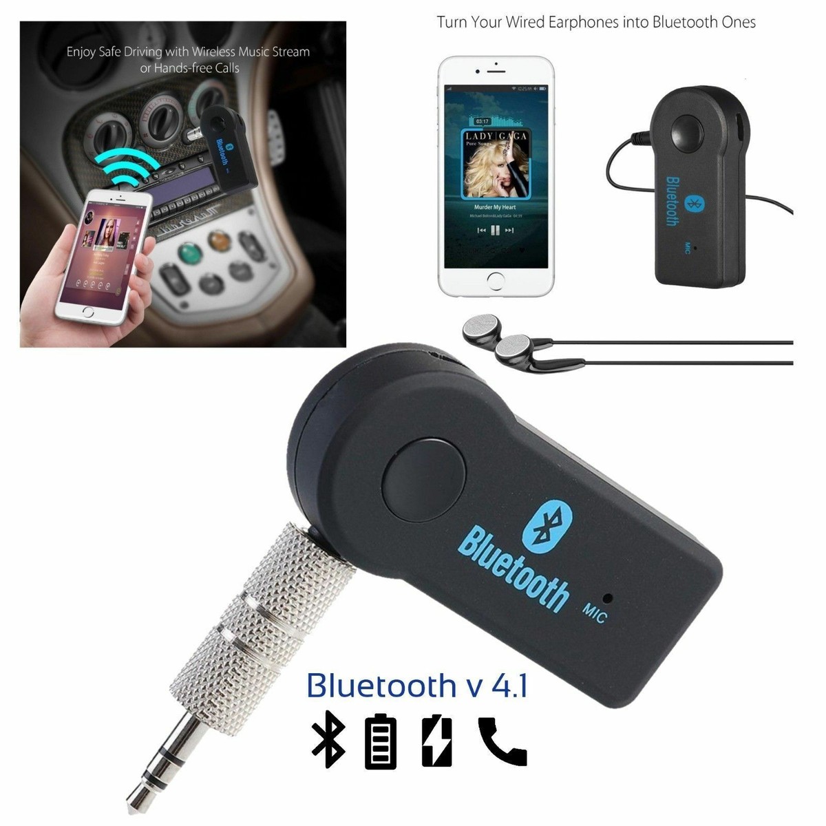 Hoppac Ricevitore Bluetooth 5.3,Aux Bluetooth Auto Con Display LED - Foto 10