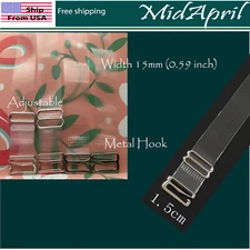 Clear Transparent Invisible Adjustable Shoulder Bra Straps 15mm width 38cm