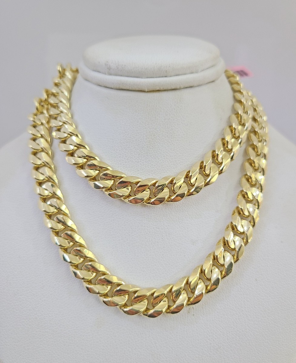 Yellow Gold Miami Cuban 24k Solid Gold Cuban Chain 14k Gold Miami